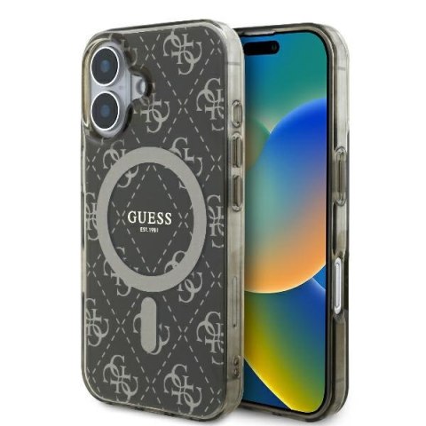 Guess GUHMP16SH4DTEW iPhone 16 6.1" brązowy/brown hardcase IML 4G Background MagSafe