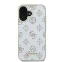 Guess GUHMP16SPGPYSH iPhone 16 6.1" biały/white hardcase Peony Script Logo MagSafe