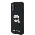 Karl Lagerfeld nakładka do iPhone 16 6,1" KLHMP16SSKHPPLK czarna hardcase Silicone KL Head Print MagSafe