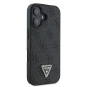 Guess nakładka Leather 4G Triangle Strass do iPhone 16 6,1" GUHCP16SP4TDPK czarna MagSafe