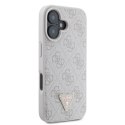 Guess nakładka Leather 4G Triangle Strass do iPhone 16 6,1" GUHCP16SP4TDPP różowa MagSafe