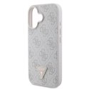 Guess nakładka Leather 4G Triangle Strass do iPhone 16 6,1" GUHCP16SP4TDPP różowa MagSafe