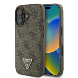 Guess nakładka Leather 4G Triangle Strass do iPhone 16 6,1