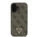 Guess nakładka Leather 4G Triangle Strass do iPhone 16 6,1" GUHCP16SP4TDPW brązowa MagSafe