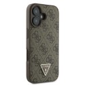 Guess nakładka Leather 4G Triangle Strass do iPhone 16 6,1" GUHCP16SP4TDPW brązowa MagSafe