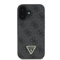 Guess nakładka Leather 4G Triangle Strass do iPhone 16 Plus 6,7" GUHCP16MP4TDPK czarna MagSafe