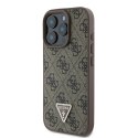 Guess nakładka Leather 4G Triangle Strass do iPhone 16 Pro Max 6,9" GUHCP16XP4TDPW brązowa MagSafe