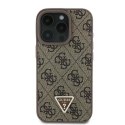 Guess nakładka Leather 4G Triangle Strass do iPhone 16 Pro Max 6,9" GUHCP16XP4TDPW brązowa MagSafe