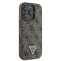 Guess nakładka Leather 4G Triangle Strass do iPhone 16 Pro Max 6,9" GUHCP16XP4TDPW brązowa MagSafe