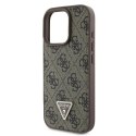 Guess nakładka Leather 4G Triangle Strass do iPhone 16 Pro Max 6,9" GUHCP16XP4TDPW brązowa MagSafe