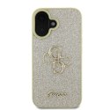 Guess nakładka do iPhone 16 6,1" GUHCP16SHG4SGD złota hardcase Fixed Glitter Big 4G