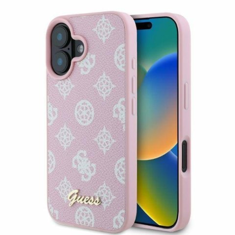 Guess nakładka do iPhone 16 6,1" GUHMP16SPGPYSP różowa hardcase Peony Script MagSafe