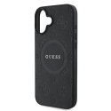 Guess nakładka do iPhone 16 Plus 6,7" GUHMP16MPSAPSMEK czarna hardcase Saffiano Peony Classic Logo MagSafe