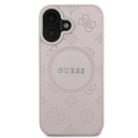 Guess nakładka do iPhone 16 Plus 6,7" GUHMP16MPSAPSMEP różowa hardcase Saffiano Peony Classic Logo MagSafe
