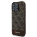 Guess nakładka do iPhone 16 Pro 6,3" GUHCP16LG4GLBR brązowa hardcase 4G Bottom Stripe