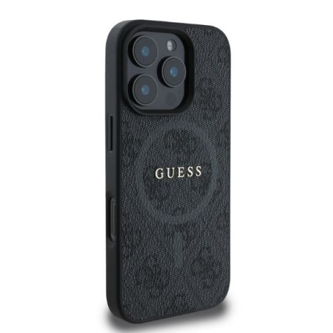 Guess nakładka do iPhone 16 Pro 6,3" GUHMP16LG4GFRK czarna hardcase 4G Ring Classic Logo MagSafe
