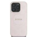 Guess nakładka do iPhone 16 Pro 6,3" GUHMP16LPSAPSMEP różowa hardcase Saffiano Peony Classic Logo MagSafe