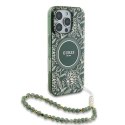 Guess GUHMP16LHCPOFPA iPhone 16 Pro 6.3" zielony/green hardcase IML Flowers Allover Electro With Pearl Strap MagSafe