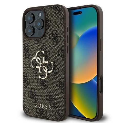 Guess nakładka 4G Big Logo do iPhone 16 Pro 6,3" GUHCP16L4GMGBR brązowa