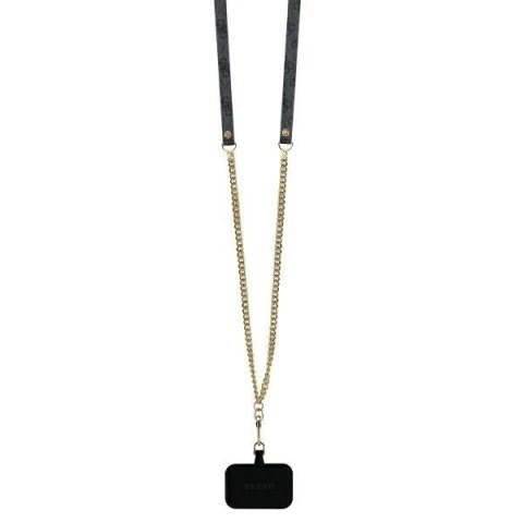 Guess nakładka Leather Metal Logo Strass Crossbody do iPhone 16 6,1" GUHCP16SP4TDSCPK czarna
