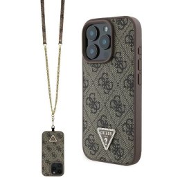 Guess nakładka Leather Metal Logo Strass Crossbody do iPhone 16 Pro 6,3