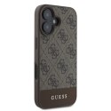 Guess nakładka do iPhone 16 6,1" GUHCP16SG4GLBR brązowa hardcase 4G Bottom Stripe