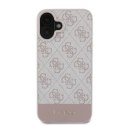 Guess nakładka do iPhone 16 6,1" GUHCP16SG4GLPI różowa hardcase 4G Bottom Stripe