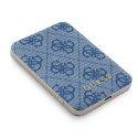 Guess Powerbank indukcyjny 15W GUPB5FP4EMGB 5000mAh niebieski/blue 4G Leather Metal Logo MagSafe