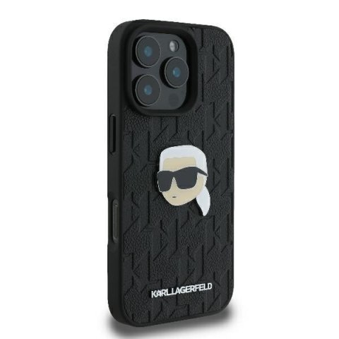 Karl Lagerfeld KLHCP16XPGKLKIPK iPhone 16 Pro Max 6.9" czarny/black hardcase Monogram Karl Head Pin