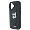 Karl Lagerfeld KLHCP16SPGKLCHPK iPhone 16 6.1" czarny/black hardcase Monogram Choupette Head Pin