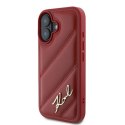 Karl Lagerfeld KLHCP16SPQDSMGR iPhone 16 6.1" czerwony/red hardcase Diagonal Quilted Script