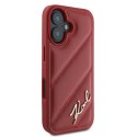 Karl Lagerfeld KLHCP16SPQDSMGR iPhone 16 6.1" czerwony/red hardcase Diagonal Quilted Script