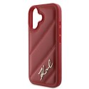 Karl Lagerfeld KLHCP16SPQDSMGR iPhone 16 6.1" czerwony/red hardcase Diagonal Quilted Script