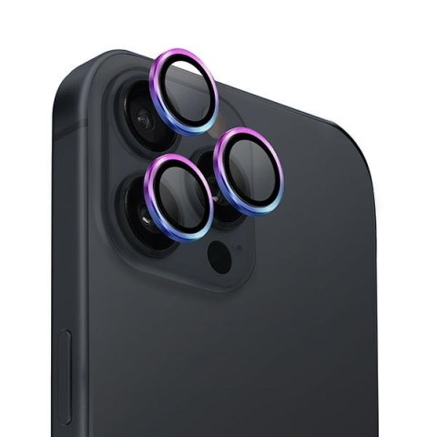 UNIQ Optix Aluminium Camera Lens Protector iPhone 16 Pro 6.3" / 16 Pro Max 6.9" iridescent szkło na obiektyw aparatu z aplikator