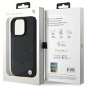 BMW BMHCP16L23RCGPK iPhone 16 Pro 6.3" czarny/black hardcase Sign Leather Crossing Lines Pattern