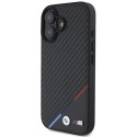 BMW BMHMP16M23PUDTK iPhone 16 Plus 6.7" czarny/black hardcase Carbon Tricolor Line MagSafe