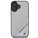 BMW BMHMP16S23PUPDG iPhone 16 6.1" szary/grey hardcase M Perforated Tricolor Line MagSafe