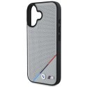 BMW BMHMP16S23PUPDG iPhone 16 6.1" szary/grey hardcase M Perforated Tricolor Line MagSafe