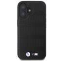 BMW BMHMP16S23PUSPK iPhone 16 6.1" czarny/black hardcase M Perforated And Stitched Line MagSafe