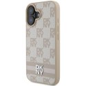 DKNY DKHCP16SPCPTSSP iPhone 16 6.1" różowy/pink hardcase Checkered Pattern & Printed Stripes