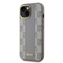 DKNY DKHMP14SPCPVSLE iPhone 14 6.1" beżowy/beige hardcase Leather Checkered Mono Pattern MagSafe