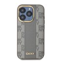 DKNY DKHMP15XPCPVSLE iPhone 15 Pro Max 6.7" beżowy/beige hardcase Leather Checkered Mono Pattern MagSafe