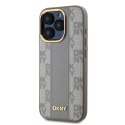 DKNY DKHMP15XPCPVSLE iPhone 15 Pro Max 6.7" beżowy/beige hardcase Leather Checkered Mono Pattern MagSafe