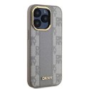 DKNY DKHMP15XPCPVSLE iPhone 15 Pro Max 6.7" beżowy/beige hardcase Leather Checkered Mono Pattern MagSafe