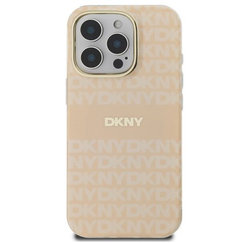 DKNY DKHMP16LHRHSEP iPhone 16 Pro 6.3" różowy/pink hardcase Repeat texture patern & Stripe MagSafe
