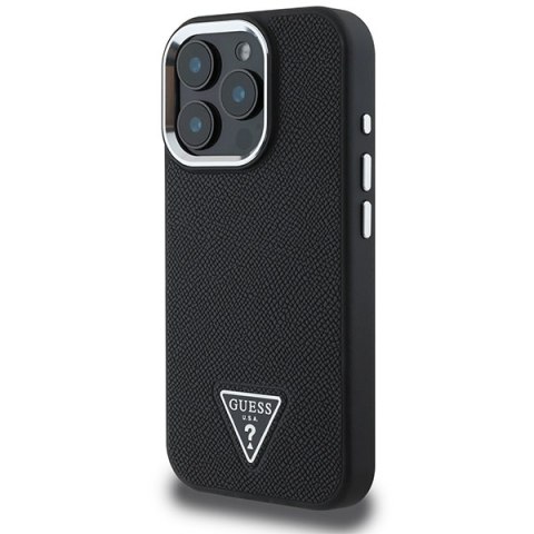 Guess GUHMP16LPGTSPSK iPhone 16 Pro 6.3" czarny/black hardcase Grained Triangle MagSafe