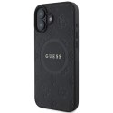 Guess GUHMP16SPSAPSMEK iPhone 16 6.1" czarny/black hardcase Saffiano Peony Classic Logo MagSafe