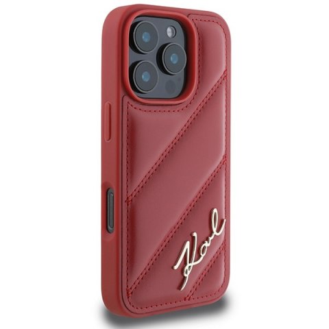 Karl Lagerfeld KLHCP16LPQDSMGR iPhone 16 Pro 6.3" czerwony/red hardcase Quilted Signature