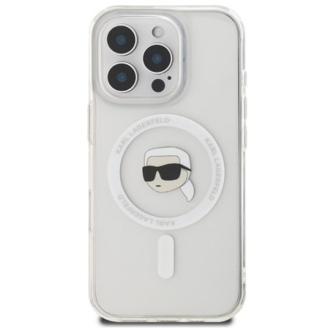 Karl Lagerfeld KLHMP16XHLSKIH iPhone 16 Pro Max 6.9" biały/white hardcase IML Metal Karl Head MagSafe
