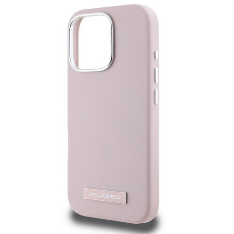 Karl Lagerfeld KLHMP16LPGMSRPP iPhone 16 Pro 6.3" różowy/pink hardcase FW Metal Plate MagSafe